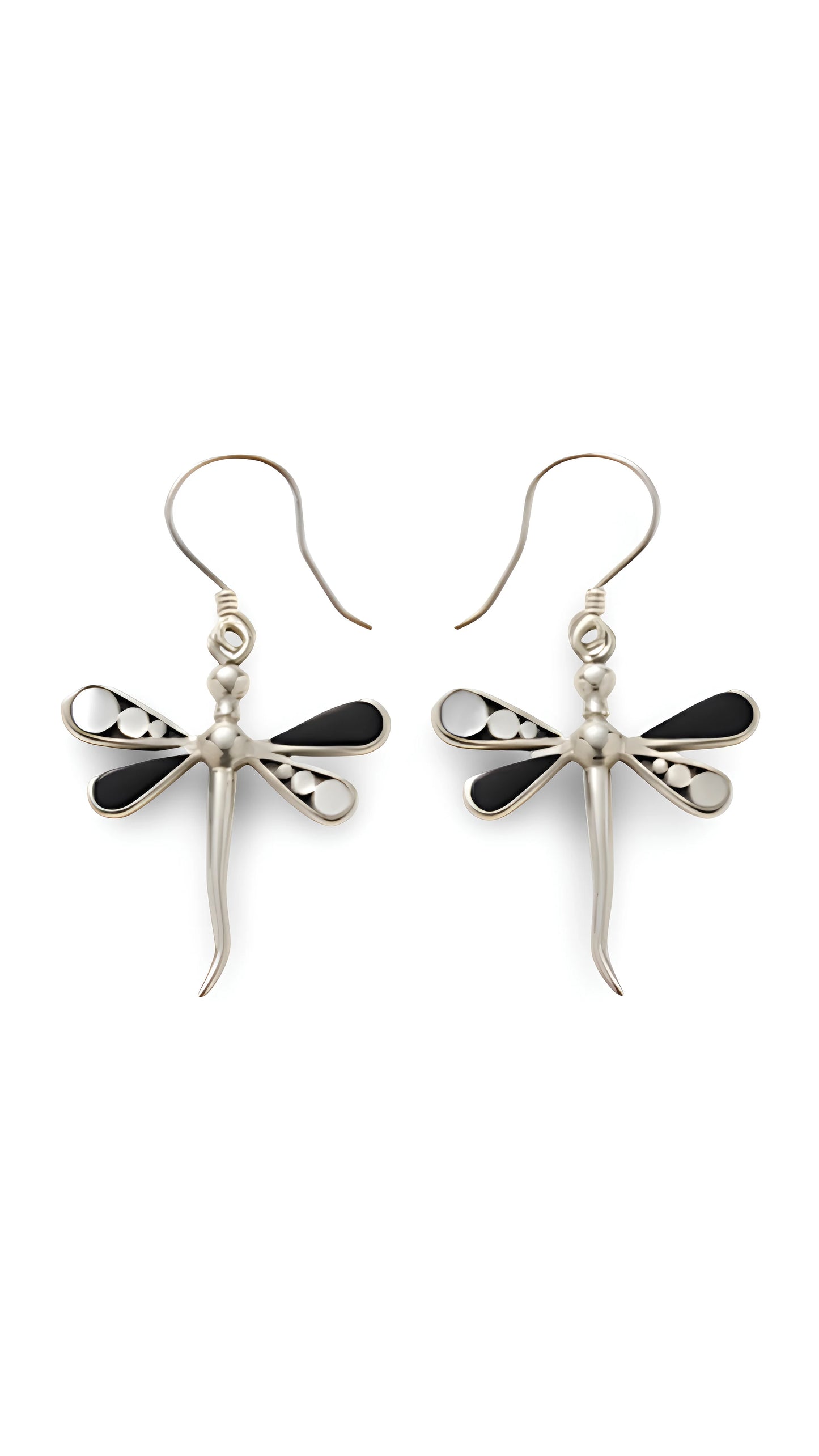 Dragonfly | Siyah Sedef Küpe