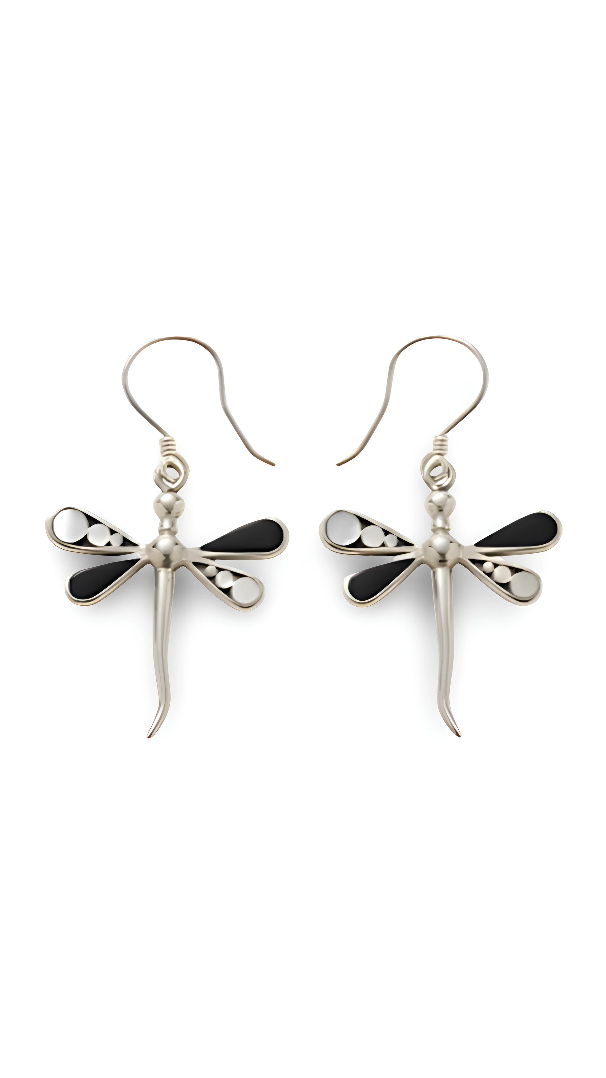 Dragonfly | Siyah Sedef Küpe
